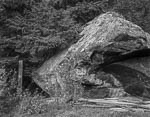 Boulder and fence poles, Tinn, 1984